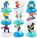 9 Pieces Ski Party Decoration Après Ski Theme Honeycomb Centers Winter Snow Sports Table Ornaments For Dining Tables Ski Table Decor Seasonal Winter Adornments