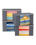 90L Large Capacity Clothes Storage Boxes with Lids 4 Pack Dark Grey – sold by changzi456 /FBA