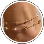 925 Silver Anklet Bracelets for Women,14K Gold Waterproof Layered Stackable Round Zircon Chain Non Tarnish Adjustable Anklet Bracelet for Summer Beach Jewelry Gift