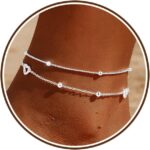 925 Silver Anklet Bracelets for Women,Gold Waterproof Layered Stackable Square Zircon Chain Non Tarnish Large Adjustable Anklet Bracelet for Summer Beach Jewelry Gift