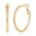 9CT Gold Hoop Earrings for Women, 30mm