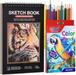 A5 Sketch Book Set for Kids, 100gsm Spiral Sketch Art Book Drawing Pad