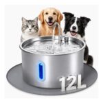 AEUSDOG Stainless Steel Dog Water Fountain 12L for Large Dogs