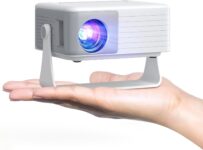 AKIYO O1 Mini Projector, Ultra-Portable 360 Rotating Auto Keystone 15000LM