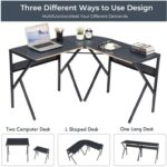 ALISSON Black L-shaped Desk
