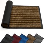 AMEHA Door Mat Indoor & Outdoor Brown 40×60 Cm Heavy Duty Rubber Door Mats Dirt Trapper Non Slip Washable Barrier Floor Mat Entrance Rug Shoes Scraper Super Absorbent Front Doormats