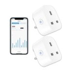 ANTELA 2-Pack Smart Plug with Energy Monitoring, 2.4GHz WiFi, Alexa/Google