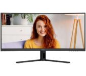 AOC CU34B3E – 34 QHD (3440×1440), VA Panel, 120Hz, 1ms, Built-in-Speakers, Adaptive Sync, HDMI & DP, 1500R Curve Ultrawide Monitor