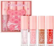 AOOWU Lip Oil and Lip Gloss Set, 4Packs Hydrating Lip Oil Set, Non-sticky Plumping Lip Oil Tinted, Long Lasting Lip Glow Balm Lip Care, Gift For Women and Teenage Girl (01)