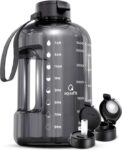 AQUAFIT 4 Litre Water Bottle with Straw – Water Bottle 4L with Time Marker sold by T-EXP FBA