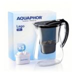 AQUAPHOR Lago Black 3.8L Filter Jug with 3x Maxfor Cartridges