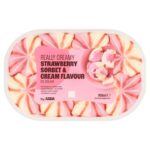 ASDA Strawberry Sorbet & Cream Flavour Ice Cream 900ml- York