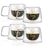 ASelected Double Walled Coffee Glasses Mugs, 200ml, Set of 4