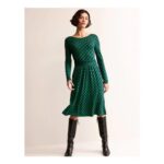 Abigail Jersey Dress Green, Diamond Terrace