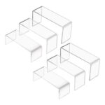 Acrylic Display Stand Riser, Clear, Small, 2 Sets, 3 Sizes