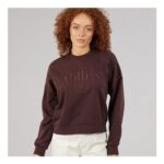 Adidas Womens Cozy Holiday Graphic Sweatshirt Shadow Brown