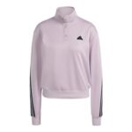 Adidas Womens Iconic 3-Stripes Snap Track Jacket, Preloved Fig/black, XL