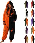 Adult Onesies for Women Halloween Jumpsuit Zip Up One Piece Jumpsuit