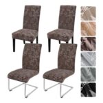 Alishomtll Dining Chair Covers Set of 4 Dark Brown Velvet