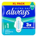 Always Ultra Pads Normal Size 1 XL Pack 104CT