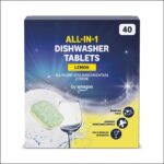 Amazon ALL-IN-ONE Lemon Dishwasher Tablets, 40 Tablets (£3.08 or x4 for £10.86 with S&S) – Prime Exclusive