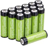 Amazon Basics 16-Pack Rechargeable AA NiMH Batteries, 2000 mAh, 1.2V, Recharge up to 1000x Times, Pre-Charged