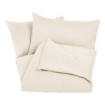 Amazon Basics 3-Piece Microfibre King Duvet Cover Set, Beige