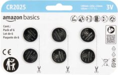 Amazon Basics 6-Pack CR2025 Lithium Coin Cell Battery, 3 Volt, Long Lasting Power, Mercury-Free with Prime