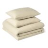 Amazon Basics Brushed Microfibre King Duvet Cover Set, Beige