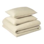 Amazon Basics Brushed Microfibre King Duvet Cover Set, Beige