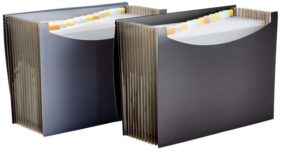 Amazon Basics Expanding File, A4 Size, 2 Pack, Black & Grey (Prime Exclusive)