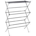 Amazon Basics Foldable Concertina Indoor Clothes Airer, 74.9 x 36.8 x 106.2 cm (LXWXH), Chrome / White
