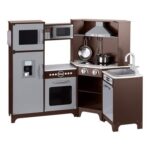 Amazon Basics Kids Corner Wooden Kitchen Playset with Doors