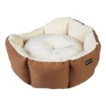 Amazon Basics Octagon Pet Bed for Cat and Dog, Brown