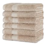 Amazon Basics Organic Cotton Hand Towels, 6-Pack, Taupe, 41×66 Cm – £9.99 S&S