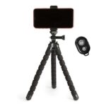 Amazon Basics Portable and Flexible Tripod 25cm/10inch with Wireless Remote and Phone Holder, Black