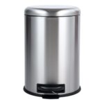 Amazon Basics Stainless Steel Dustbin, round Pedal, 20L, Silver