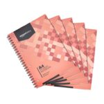 Amazon Basics Wirebound Notebook, 80 Sheets / 160 Pages, A4, 90gsm, 5-Pack