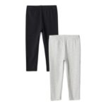Amazon Essentials 2 Pairs Girls Leggings, 7-8 Years (Sizes and Prices Vary)