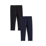 Amazon Essentials Girls Leggings 2-Pack, Navy, 11-12 Years