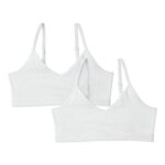 Amazon Essentials Girls V-Neck Training Bra, Cotton Jersey, 2-Pack, 8-9