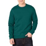 Amazon Essentials Mens Cotton Fleece Crew Neck Sweatshirt, Green, Size XS