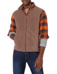 Amazon Essentials Mens Full-Zip Polar Fleece Vest Brown size Small