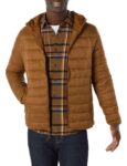 Amazon Essentials Mens Lightweight Water-Resistant Packable Hooded Puffer Jacket size L
