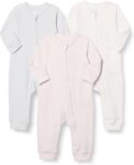 Amazon Essentials Unisex Babies Cotton Zip-Front Footless Sleepsuit, Pack of 3