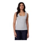 Amazon Essentials Womens Slim-Fit Ribbed Henley Tank, Grey Heather, Medium