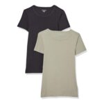 Amazon Essentials Womens Slim-Fit Tee, 2-Pack, Black/Sage XL – £3.37 S&S