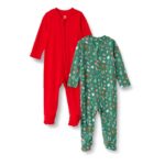 Amazon Essentials x Sofia Grainge Unisex Babies Cotton Footed Sleepsuit, Pack of 2 – 3-6 months with Prime