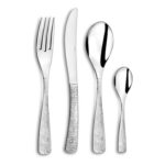 Amefa Ethnic 24-Piece Hammered-Handle Stainless Steel Cutlery Set