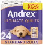 Andrex Ultimate Quilt Toilet Roll – 24 Toilet Rolls, 3-Ply, Bulk Buy Soft, Thick Sheets, FSC Certified £11.87 S&S